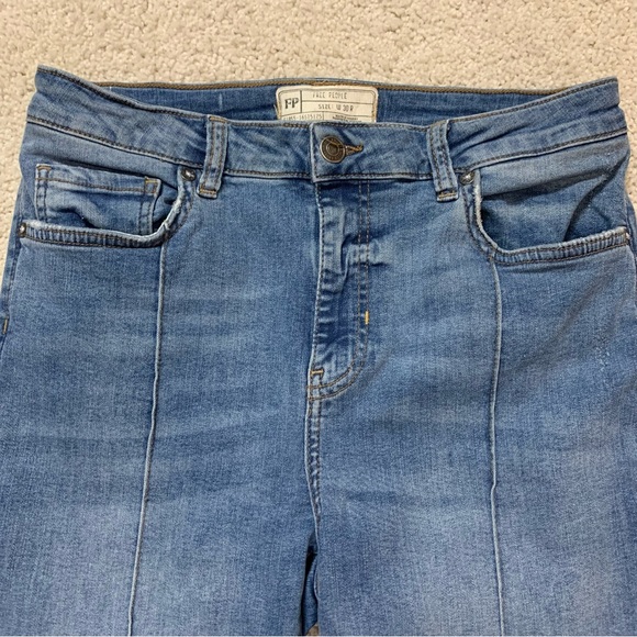 Women's FREE PEOPLE Indigo Blue HIGH Rise Waist SKINNY Stretch JEANS Jeggings 30 - Picture 2 of 7